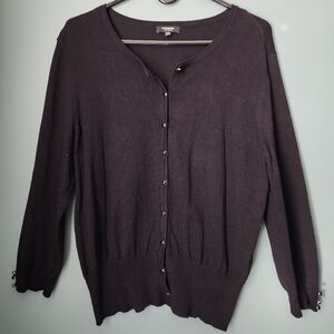 Premise Studio 8 Button Cardigan Sweater Black w/Stylish Buttons XL